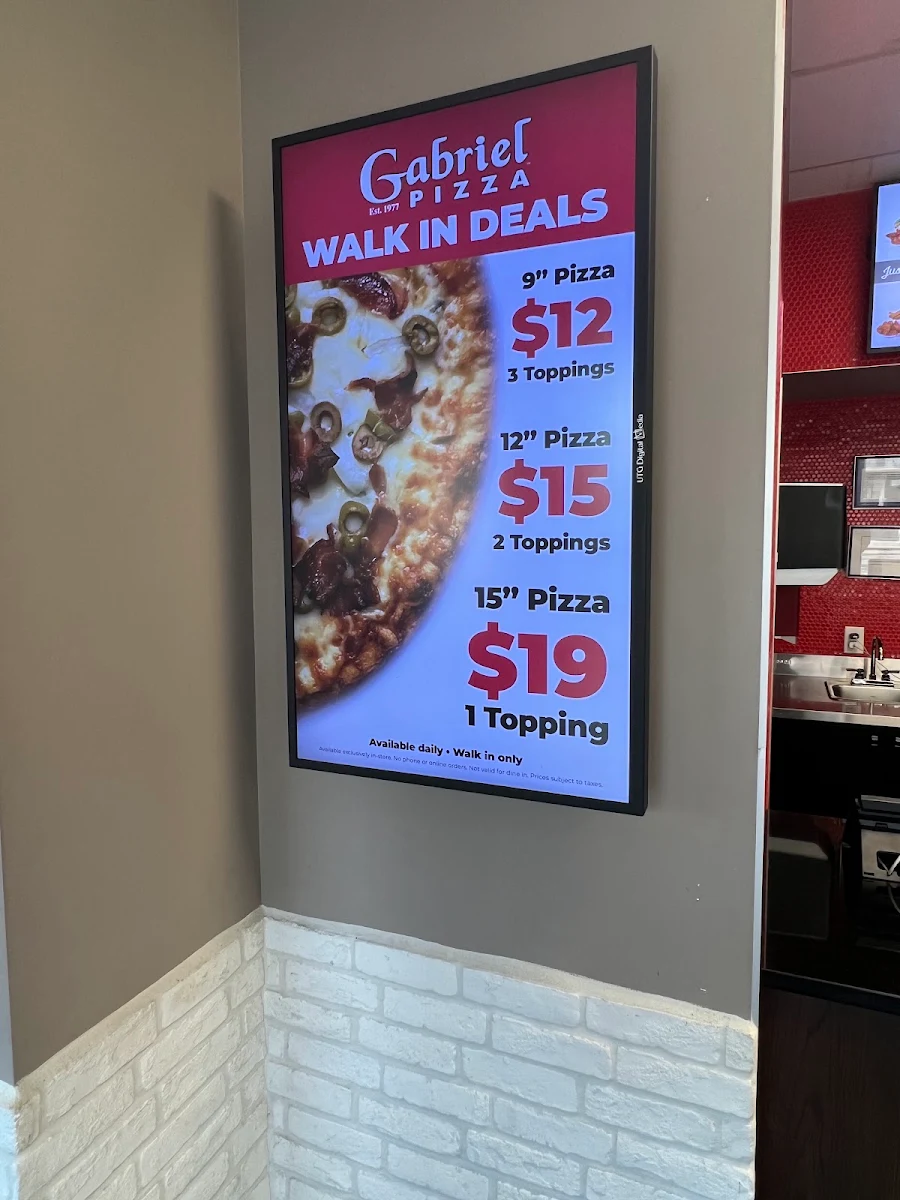 Menu, Gabriel Pizza