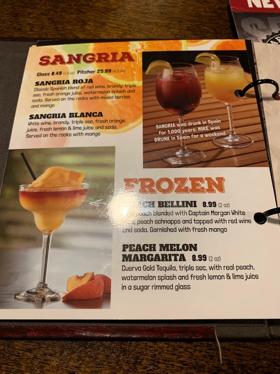 Menu, MR MIKES SteakhouseCasual