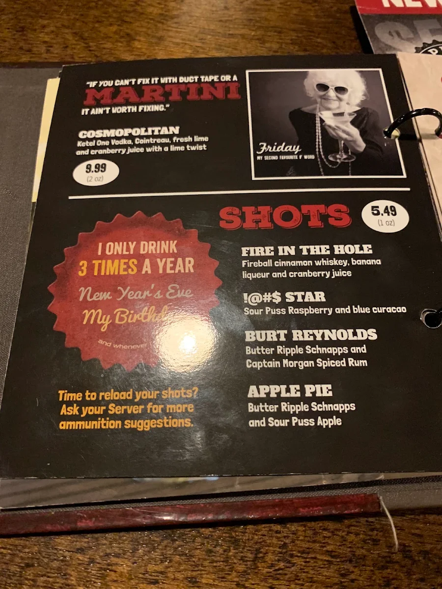 Menu, MR MIKES SteakhouseCasual