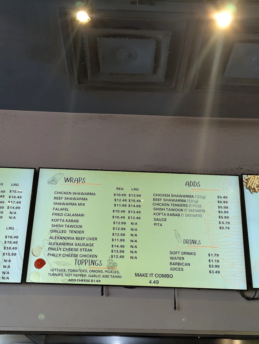 Menu, Taza Xpress