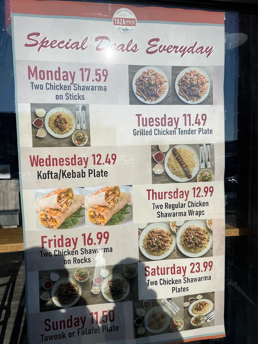 Menu, Taza Xpress