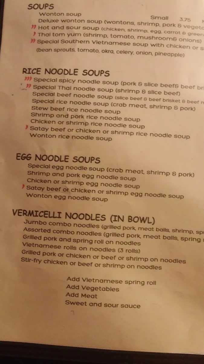 Menu, Red Pepper Restaurant