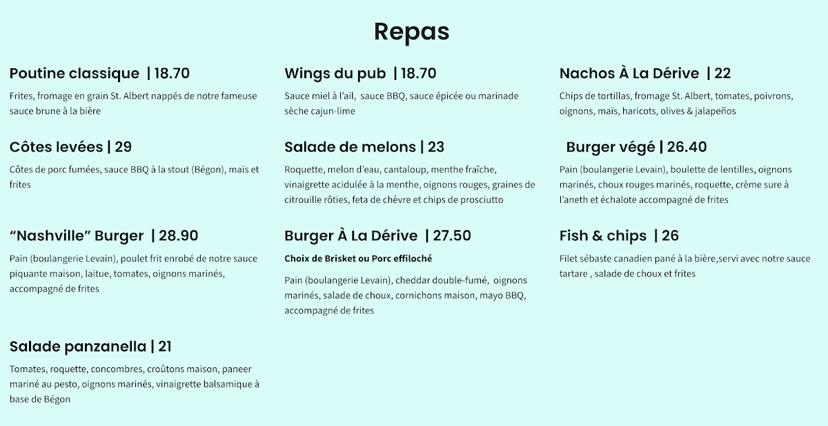 Menu photo 1
