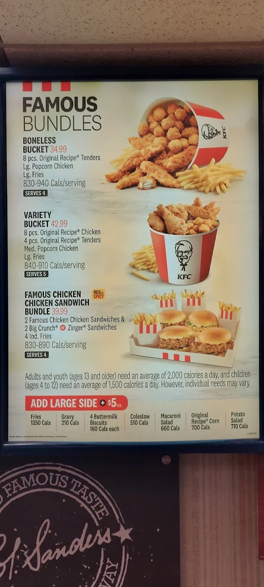 Menu, KFC