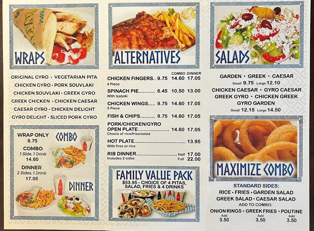 Menu, Gyros & More Lasalle . ( Malden Rd )