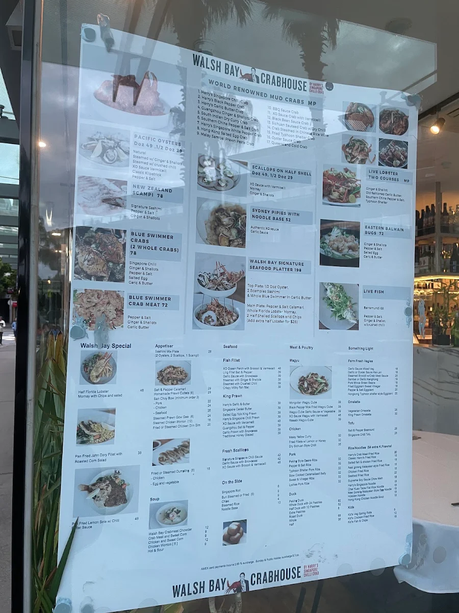 Menu, Walsh Bay Crabhouse