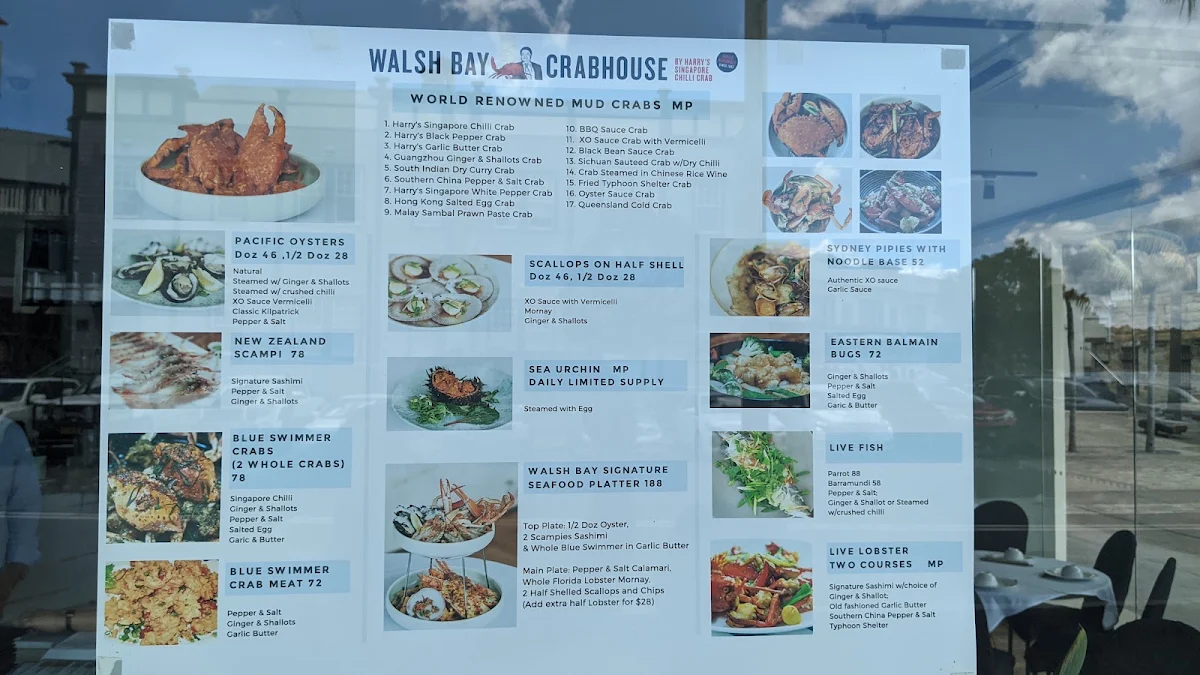 Menu, Walsh Bay Crabhouse