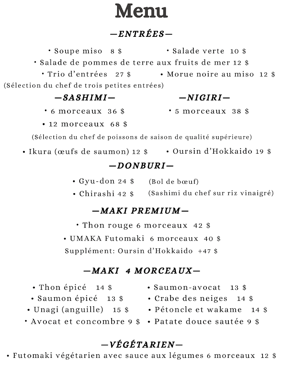 Menu photo 1