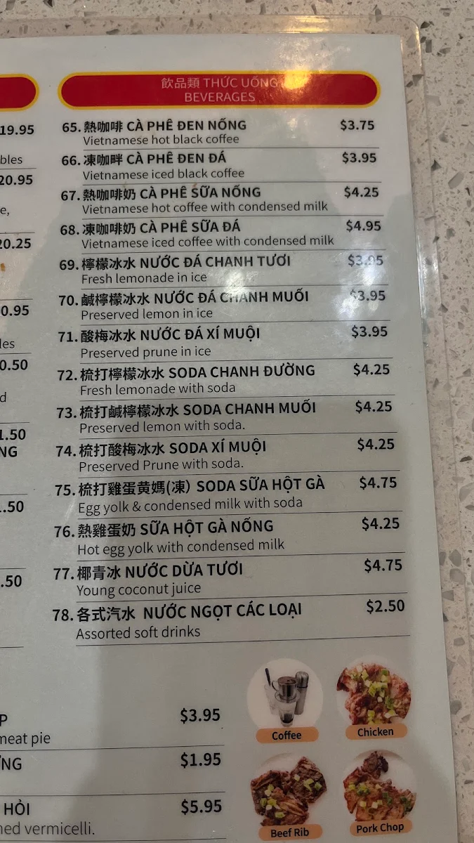 Menu, Thai Son