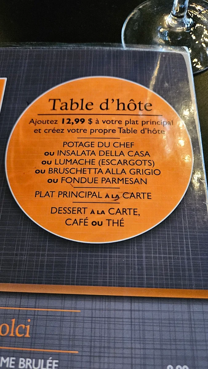 Menu, Grigio