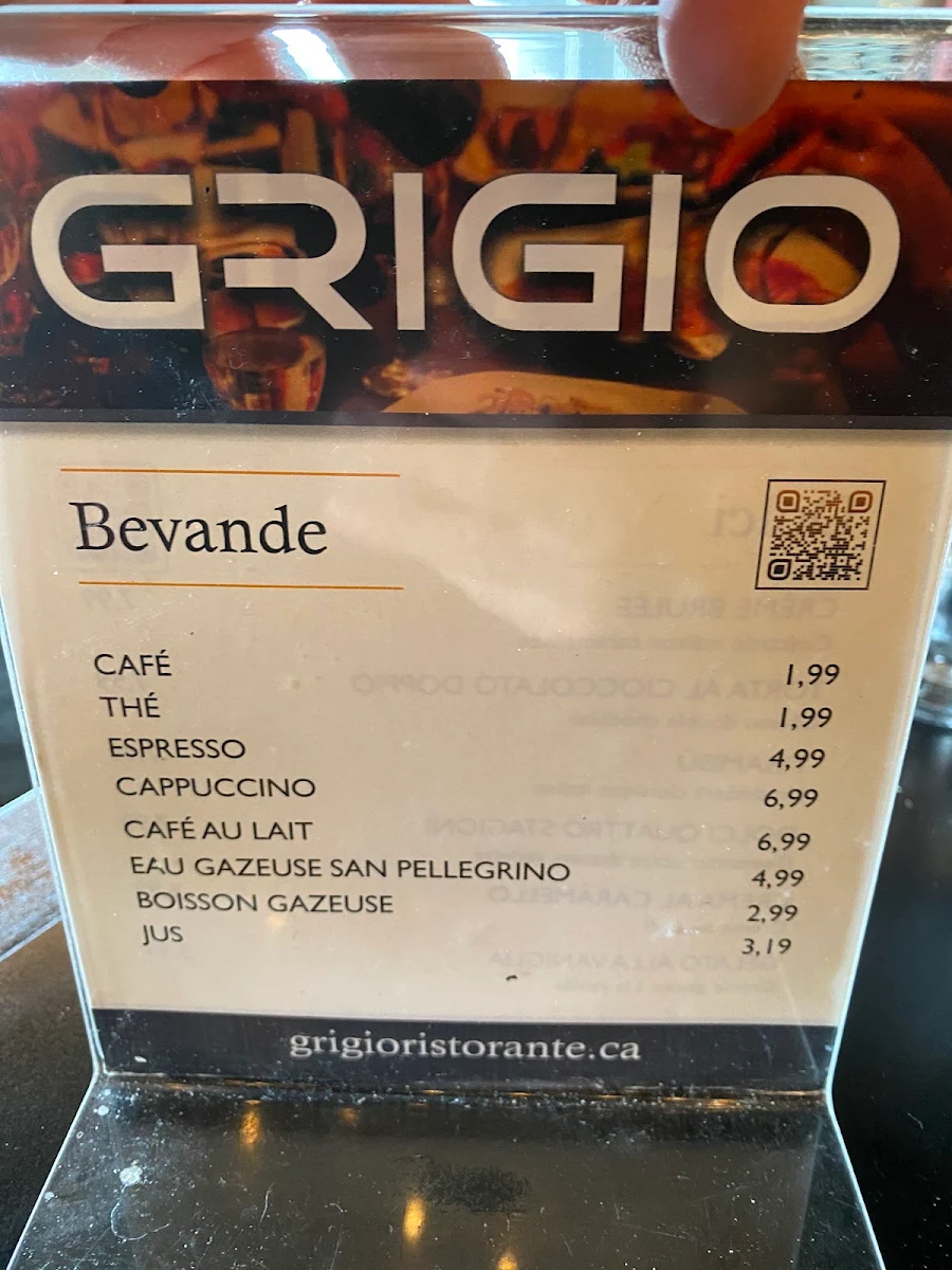 Menu, Grigio