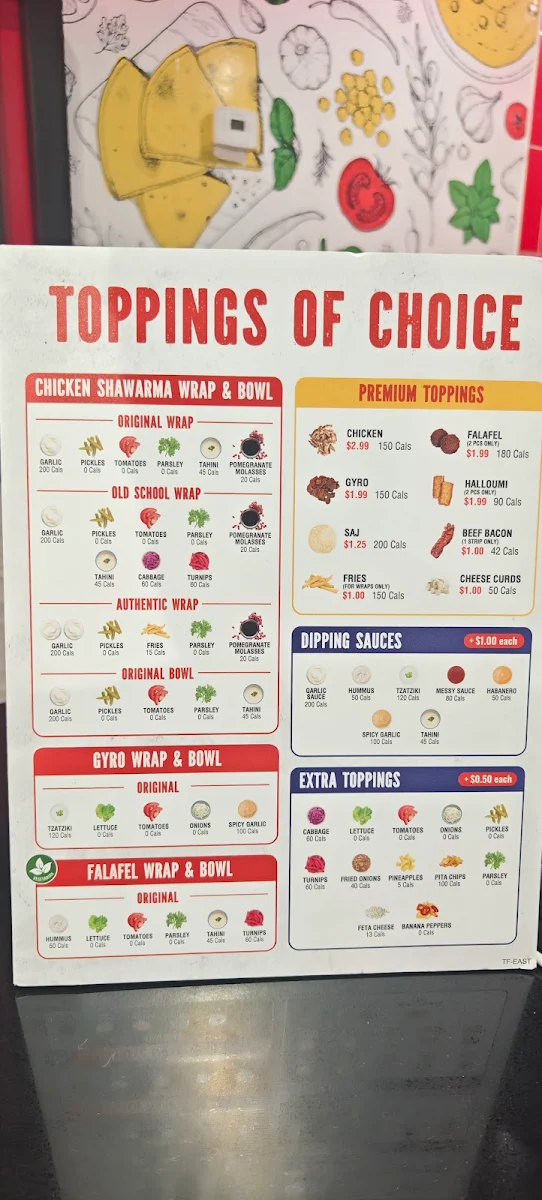 Menu, Tahini's Shawarma