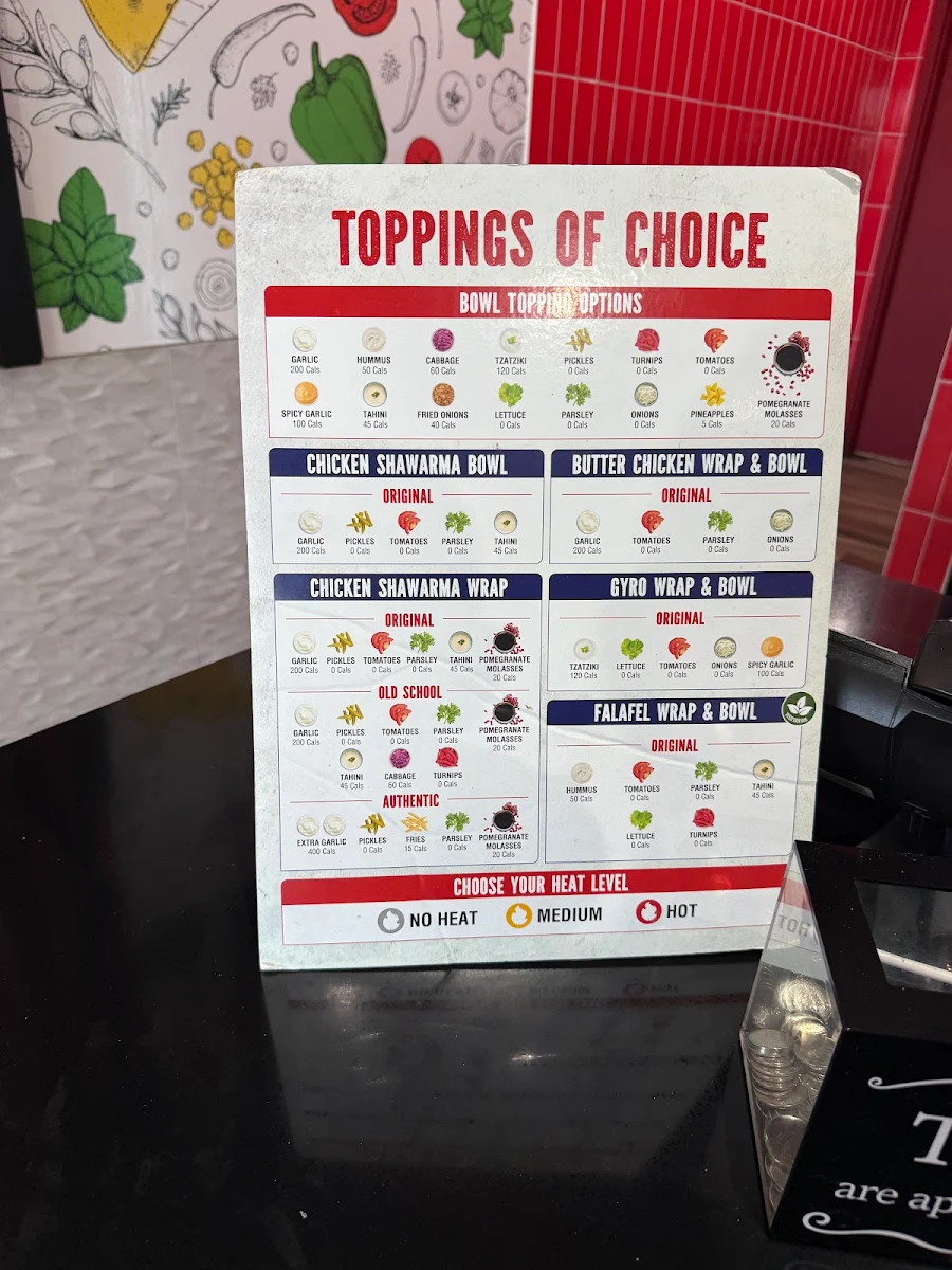 Menu, Tahini's Shawarma