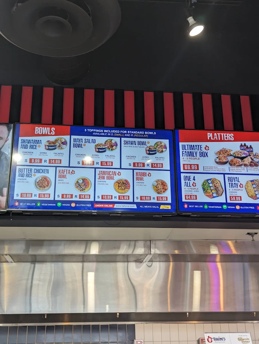 Menu, Tahini's Shawarma