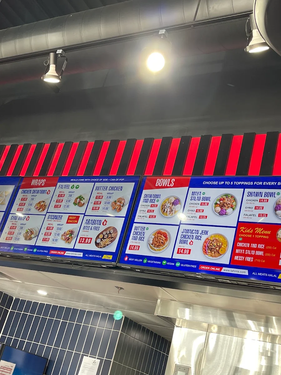 Menu, Tahini's Shawarma