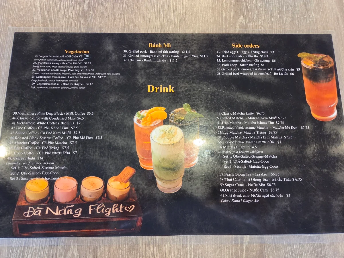 Menu, NÉN - AUTHENTIC VIETNAMESE CUISINE