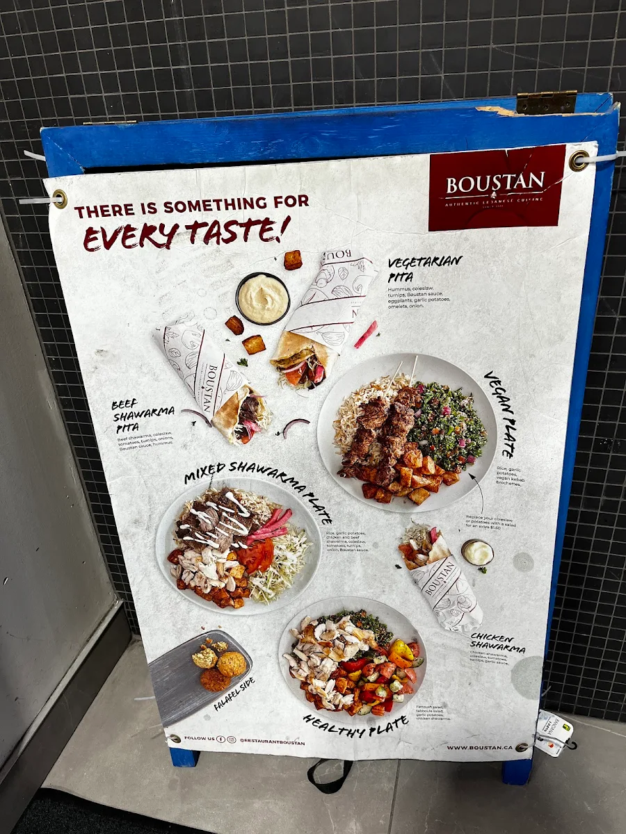 Menu, Boustan Restaurant