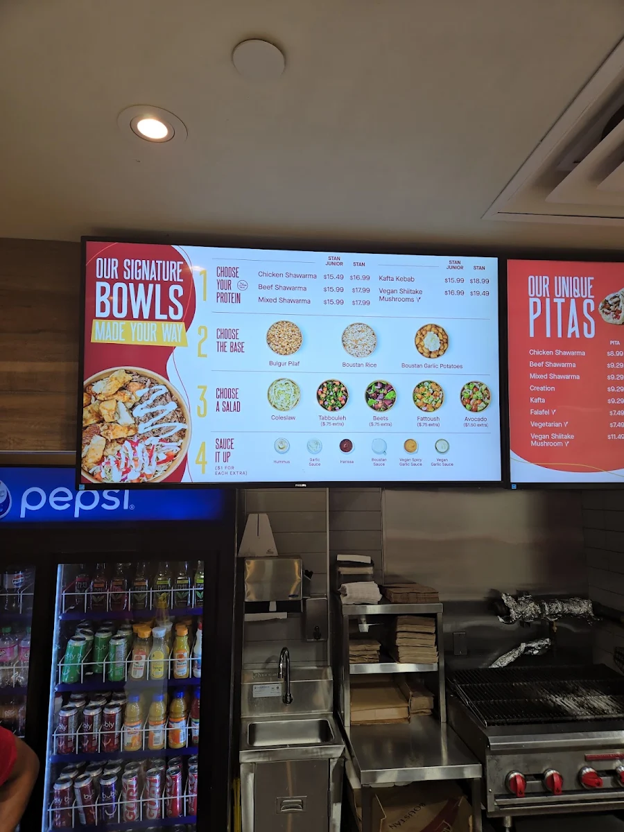 Menu, Boustan Restaurant