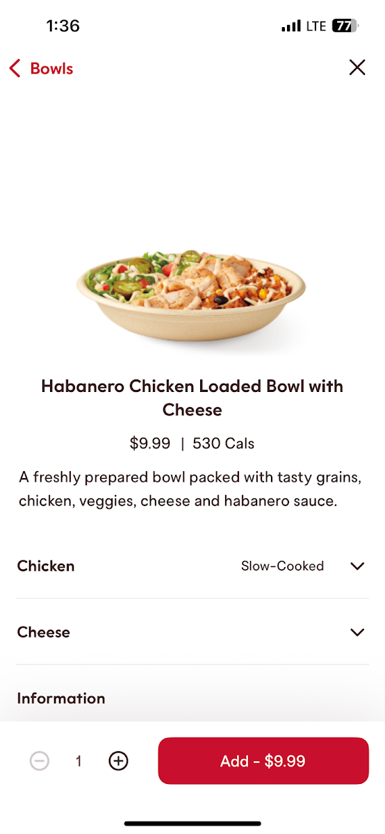 Menu, Tim Hortons