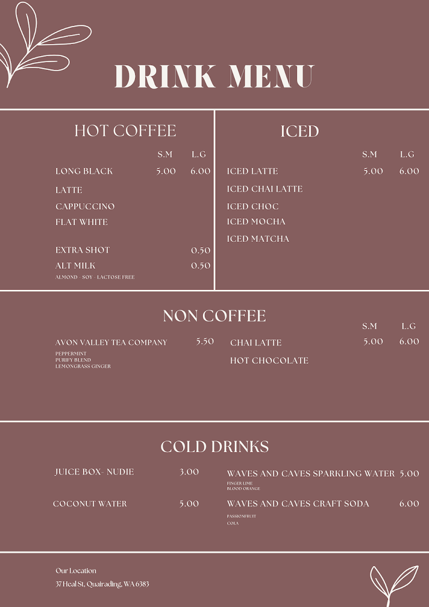 Menu, Soluna
