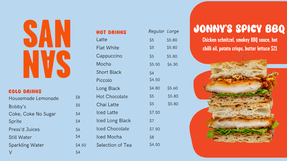 Menu, SAN SAN Revesby