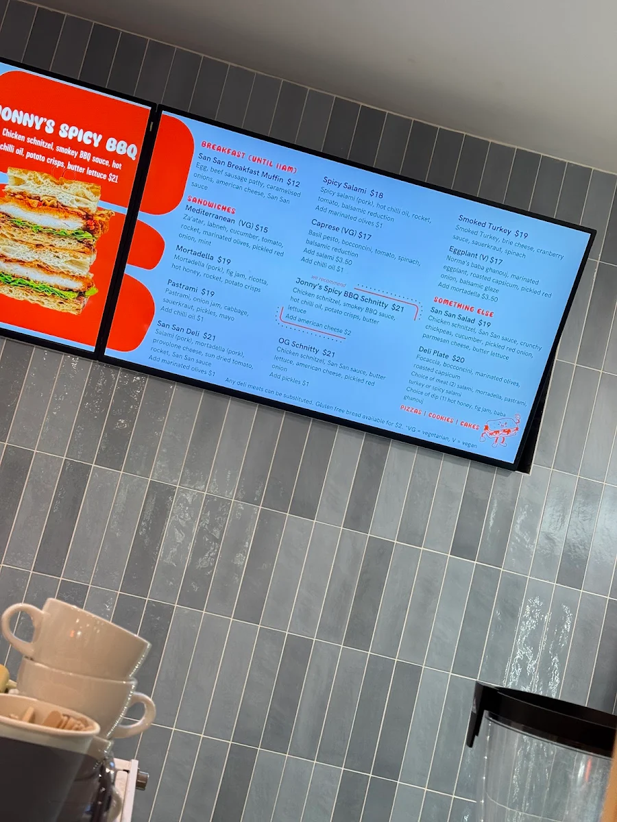 Menu, SAN SAN Revesby