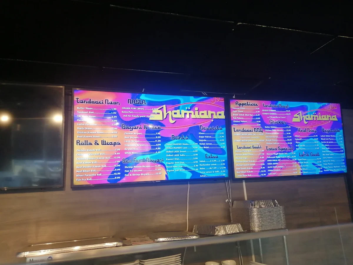 Menu, DESI SHAMIANA RESTAURANT