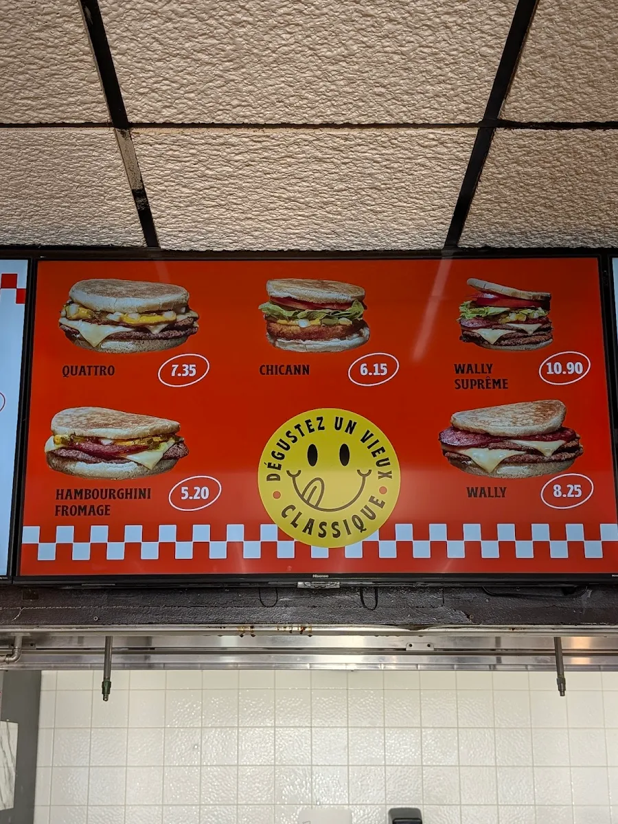 Menu, Dic Ann's Hamburgers St-Eustache