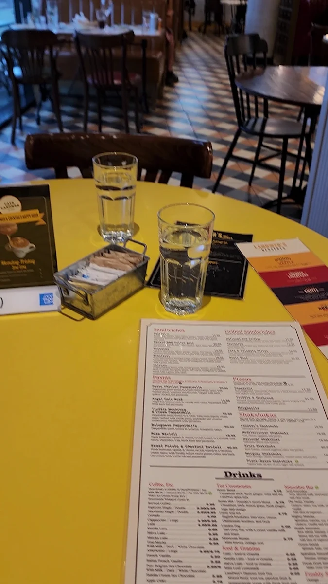 Menu, Cafe Landwer