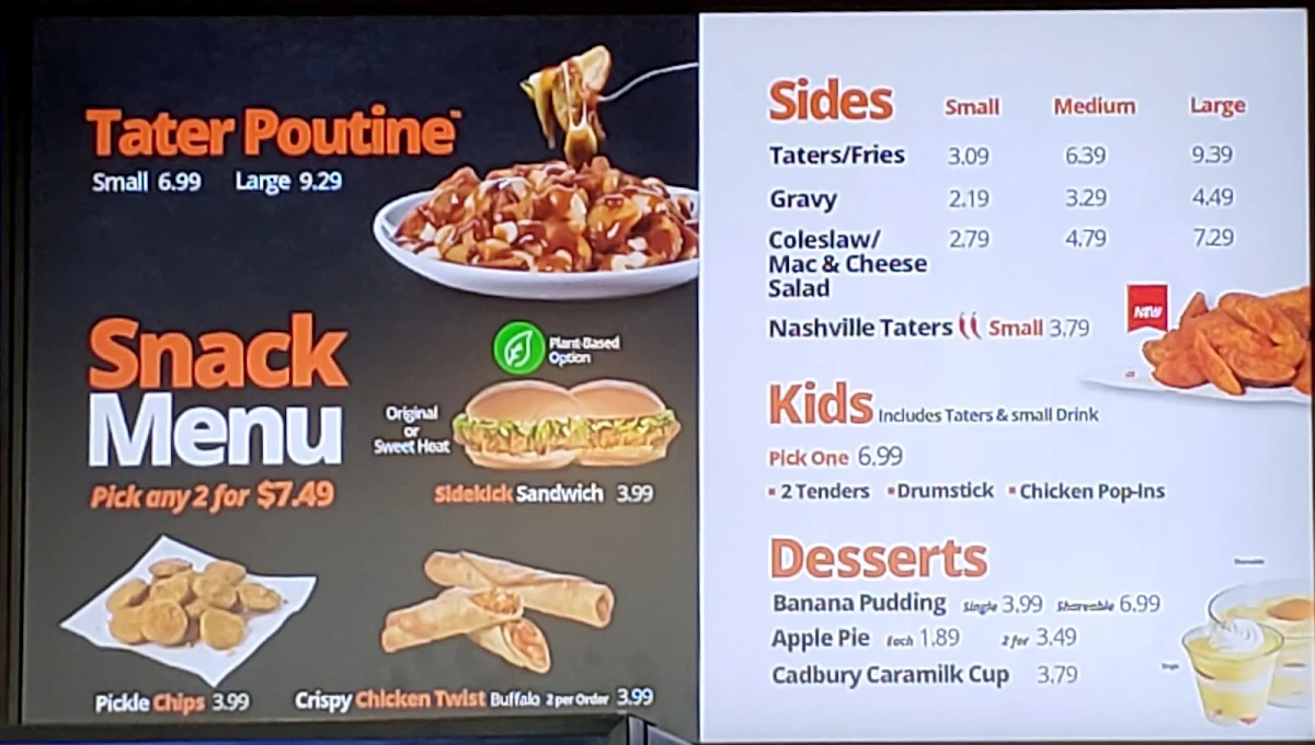 Menu, Mary Brown's Chicken