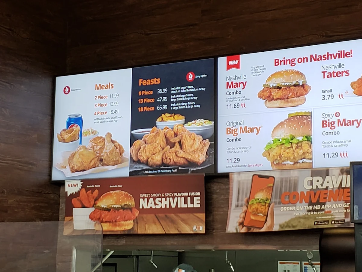 Menu, Mary Brown's Chicken