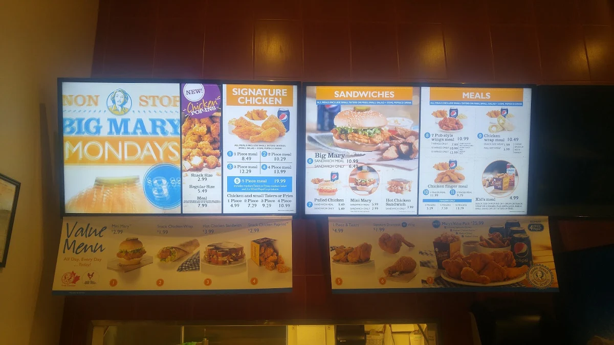 Menu, Mary Brown's Chicken