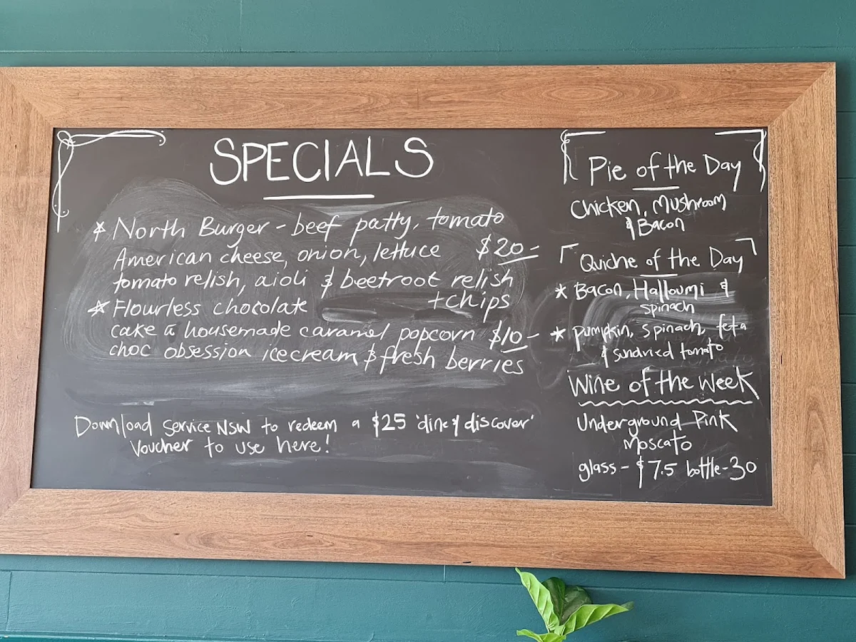 Menu, North Cafe