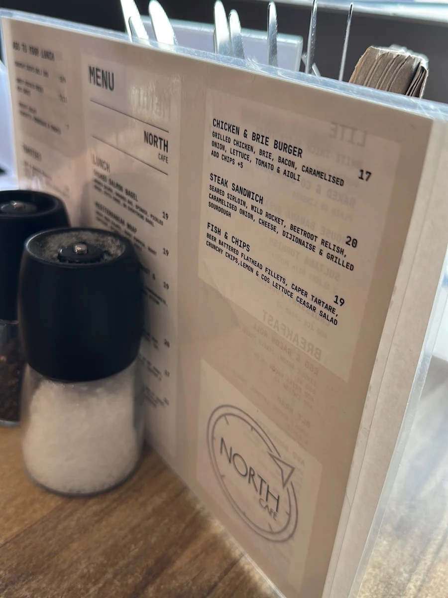 Menu, North Cafe
