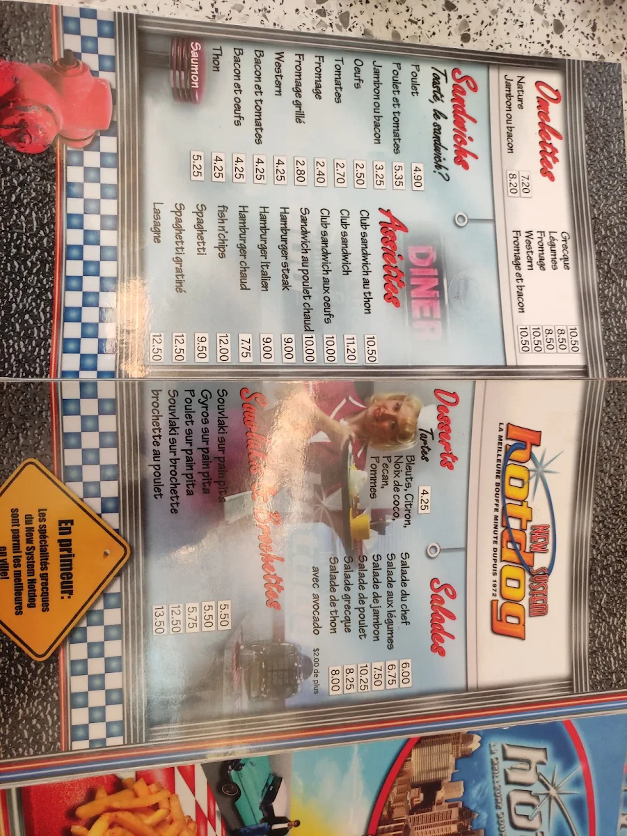 Menu, Nouveau Système Beaubien