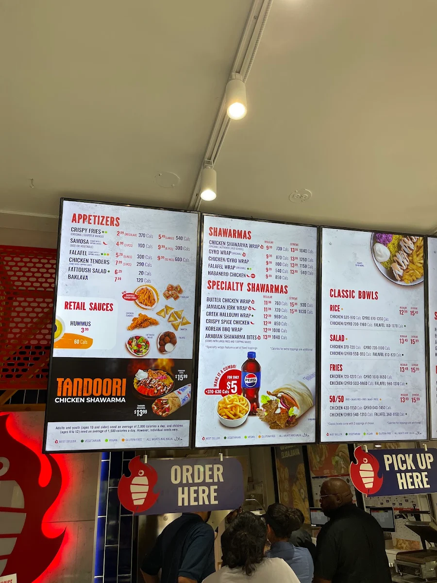 Menu, Tahini’s Shawarma