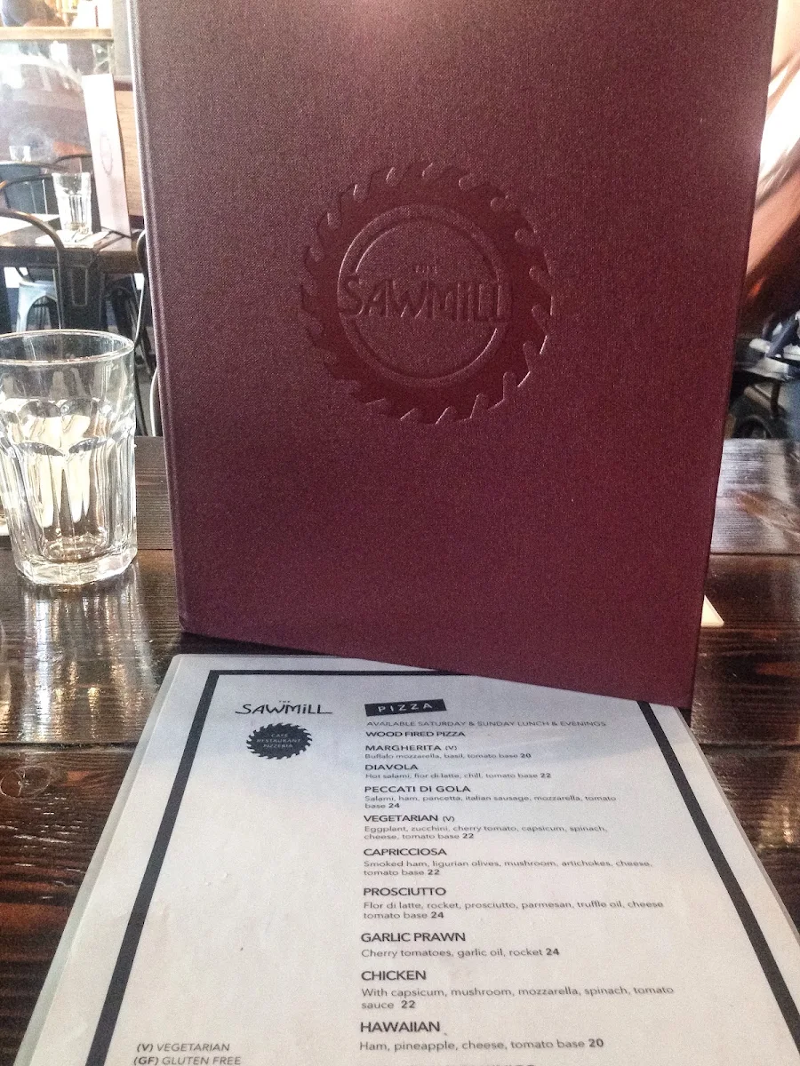 Menu, The Sawmill