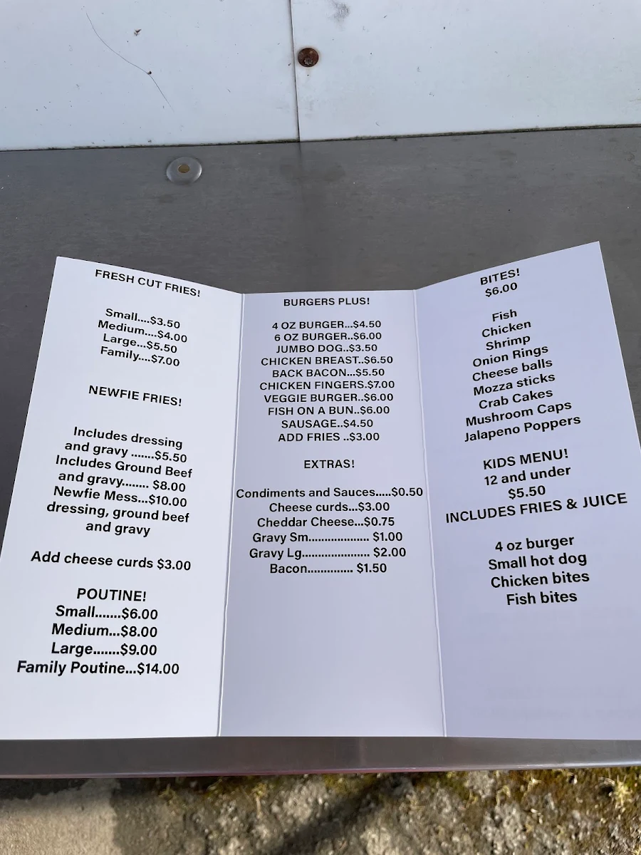 Menu, Beach Bites