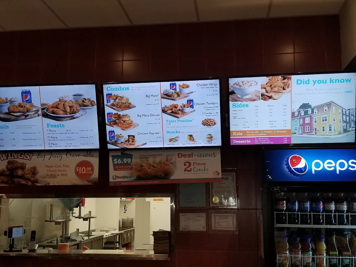 Menu, Mary Brown's Chicken