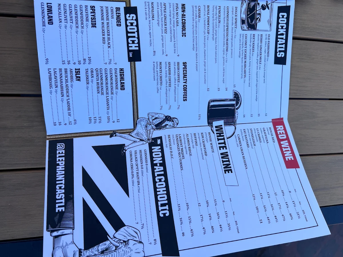 Menu, Elephant & Castle
