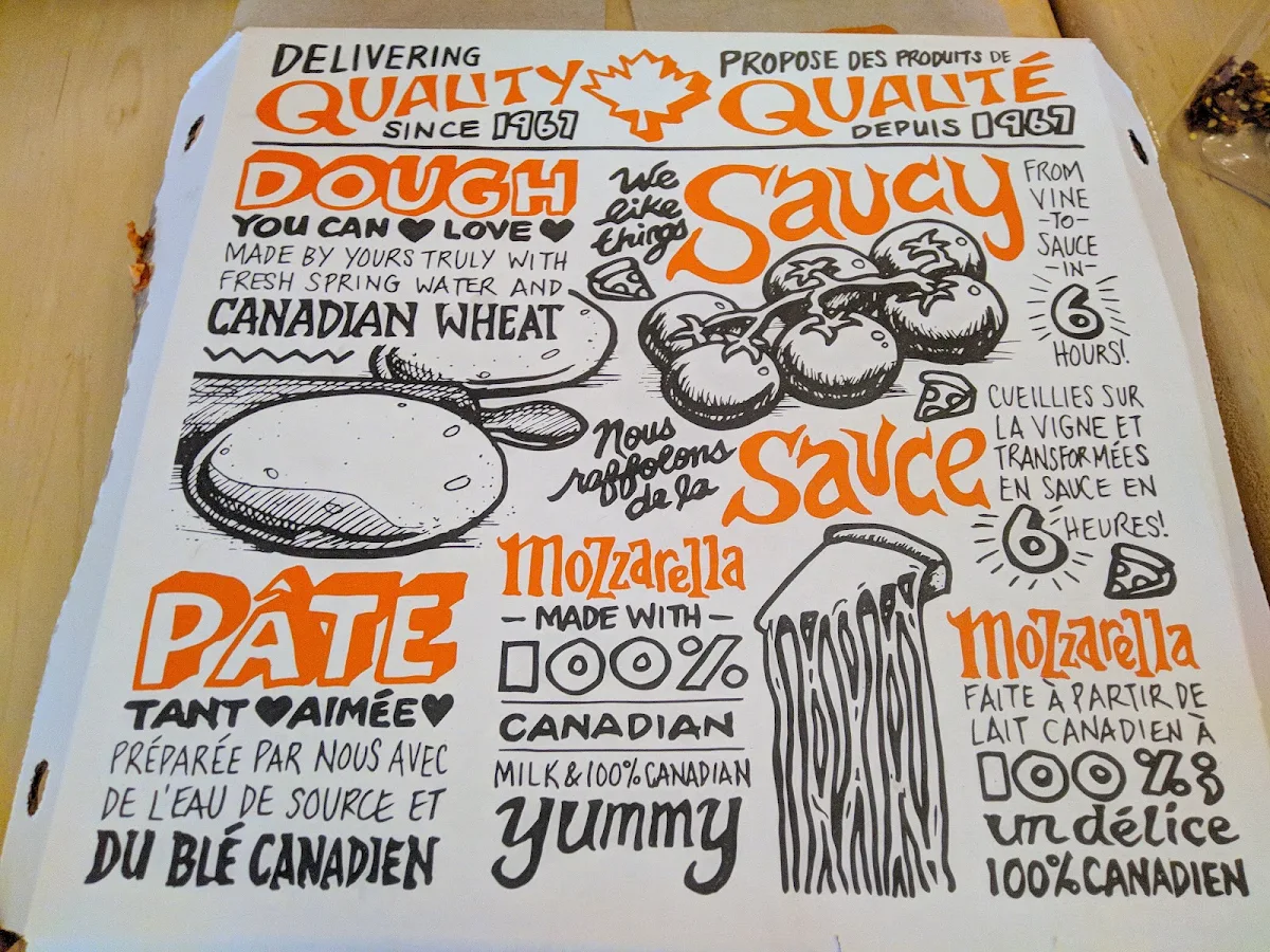 Menu, Pizza Pizza
