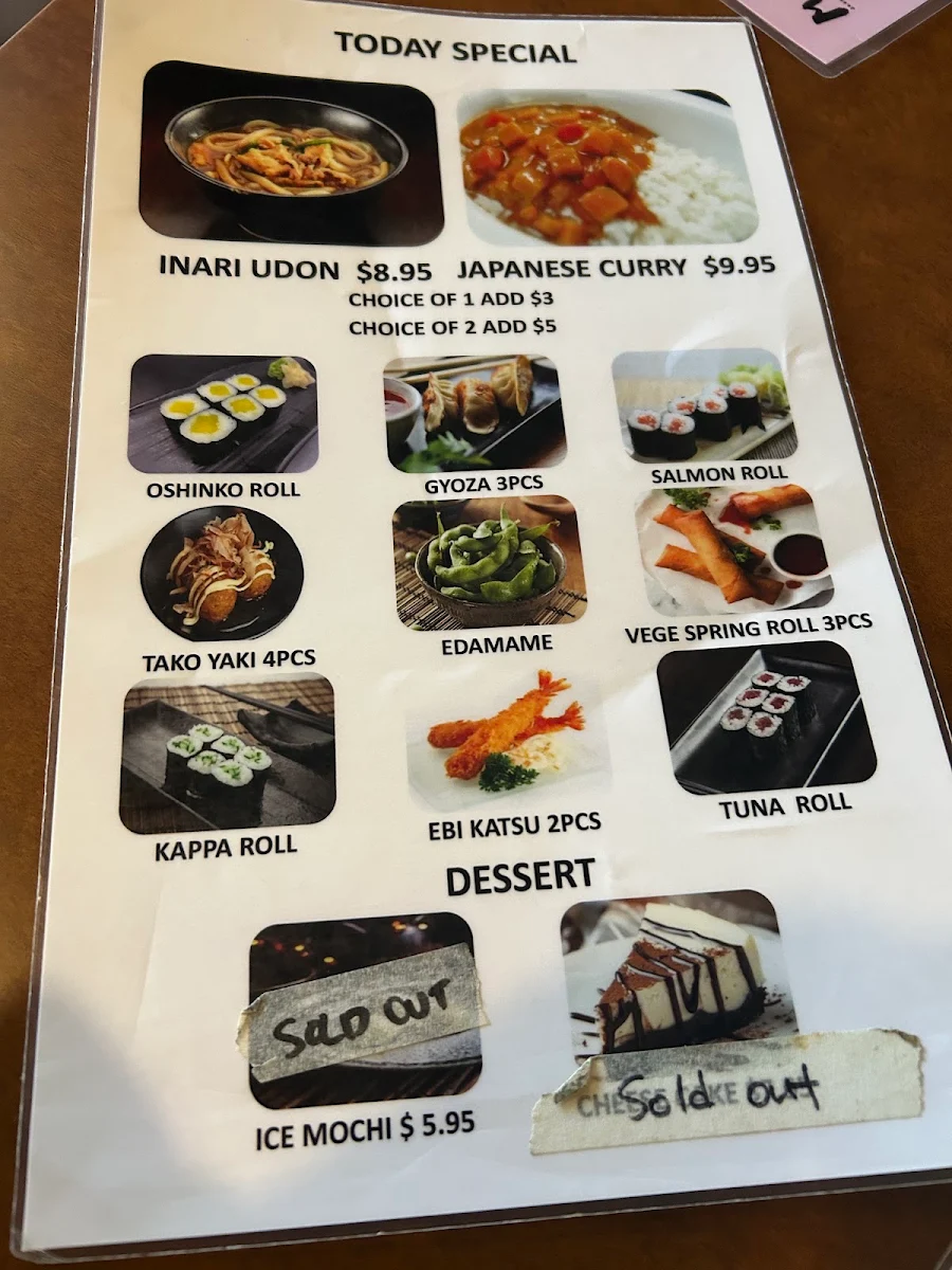 Menu, Masa Japanese Restaurant Vancouver