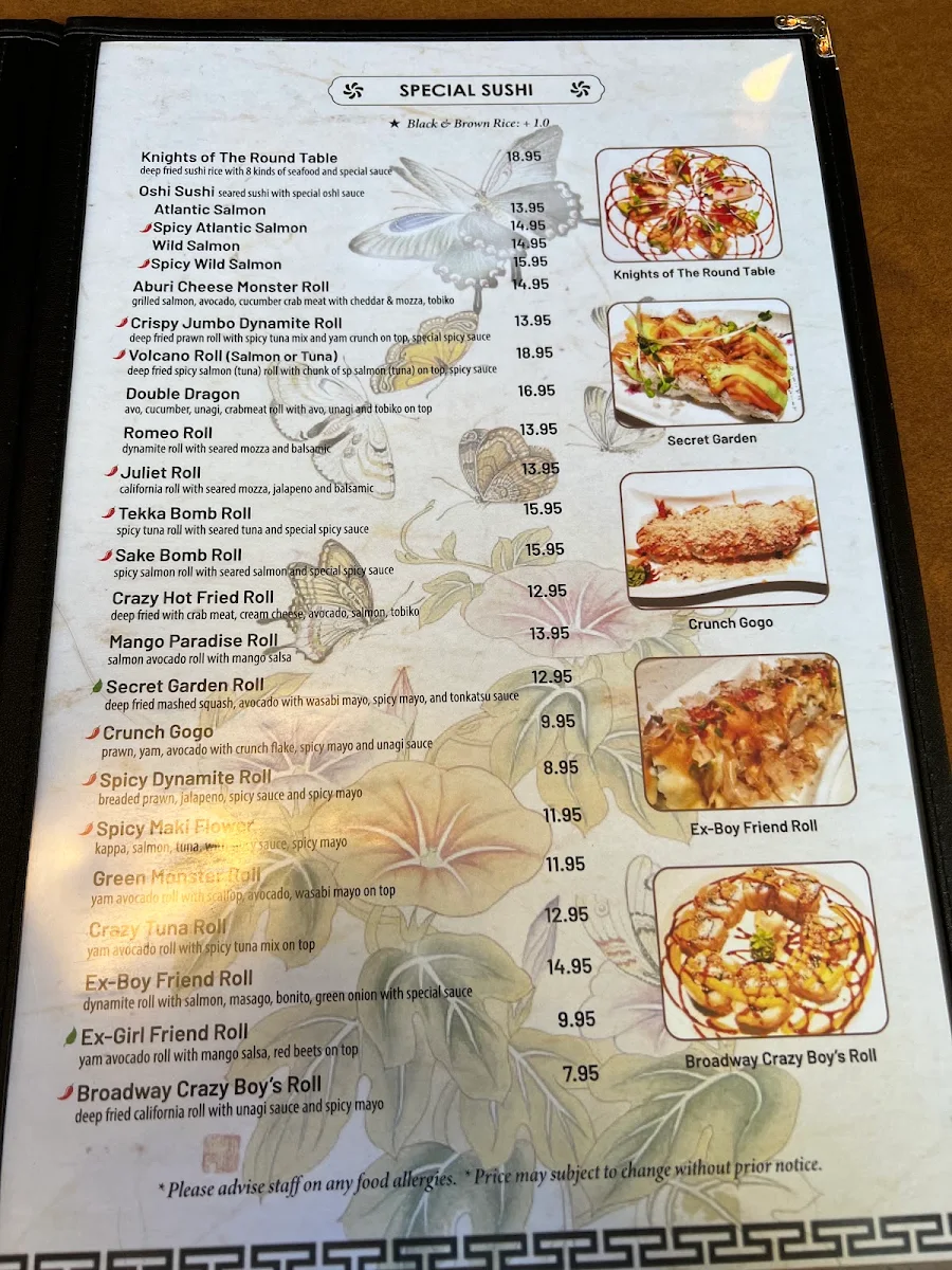 Menu, Masa Japanese Restaurant Vancouver