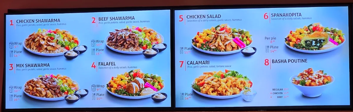 Menu, BASHA Metrotown