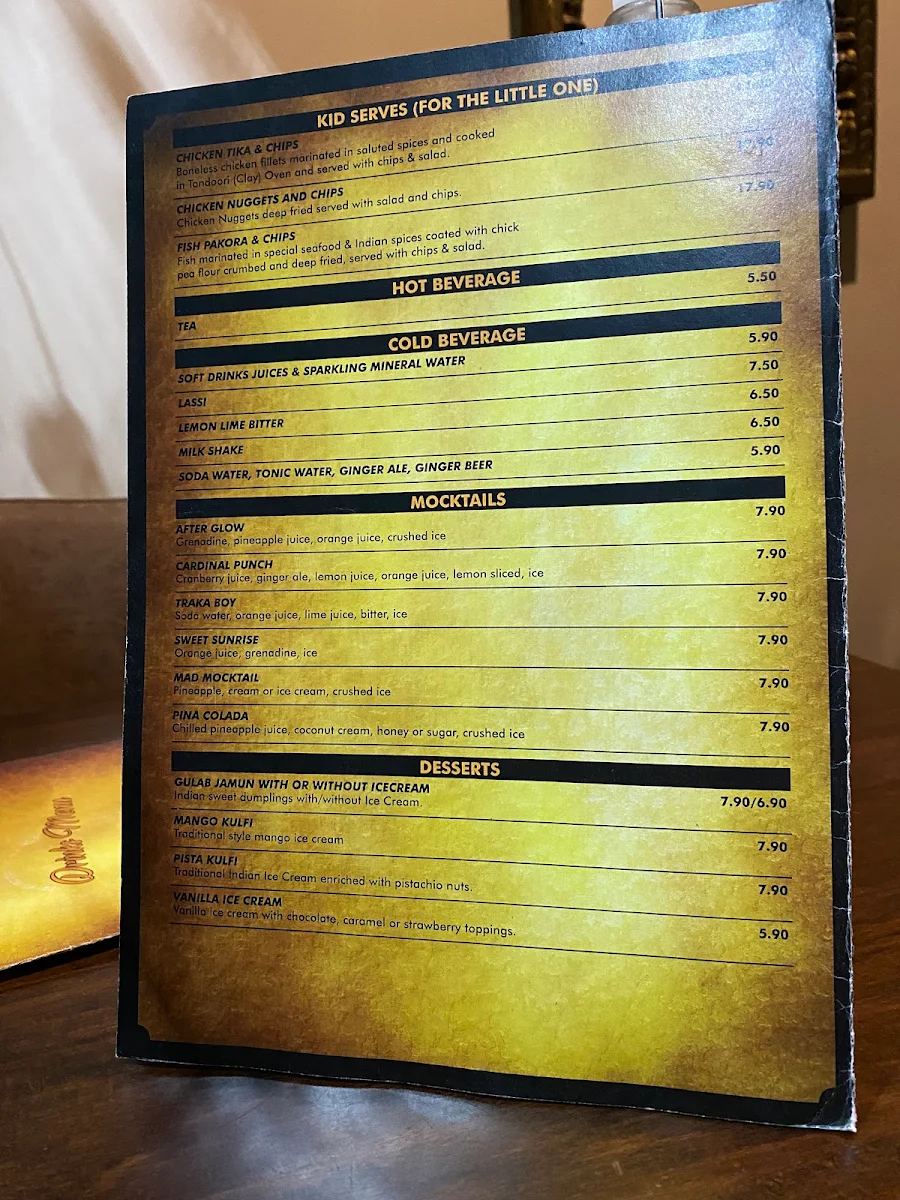 Menu, Albany Indian Tandoori Restaurant since 2011
