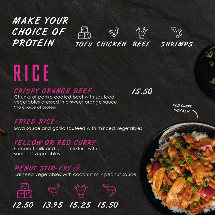 Menu, Thaïzone