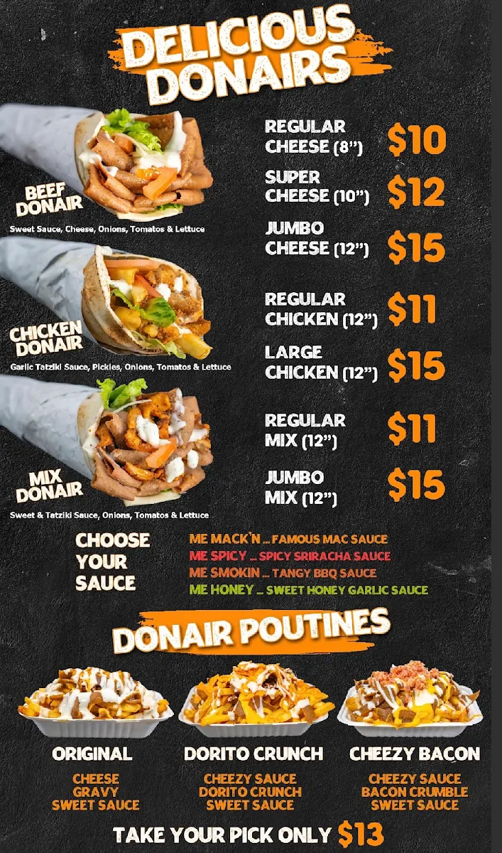 Menu, Marco’s Famous