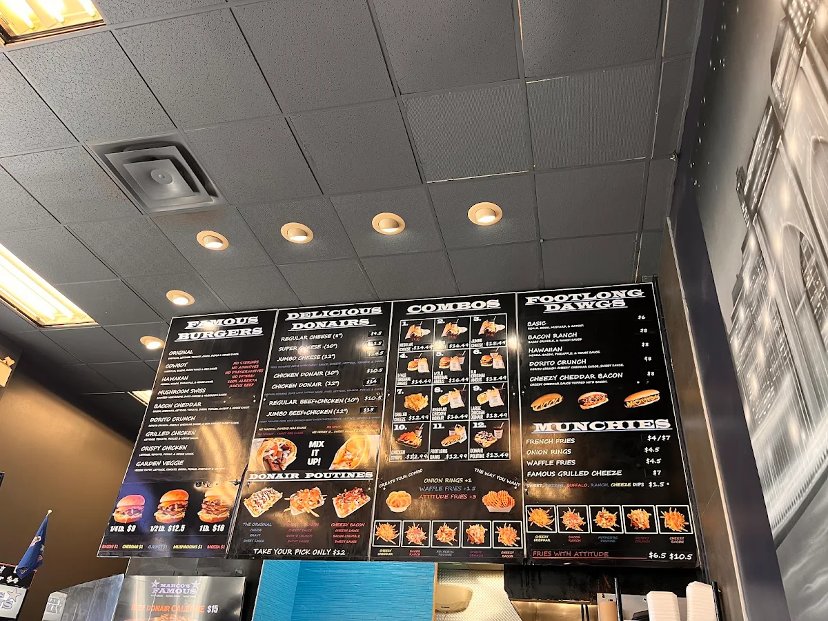 Menu, Marco’s Famous