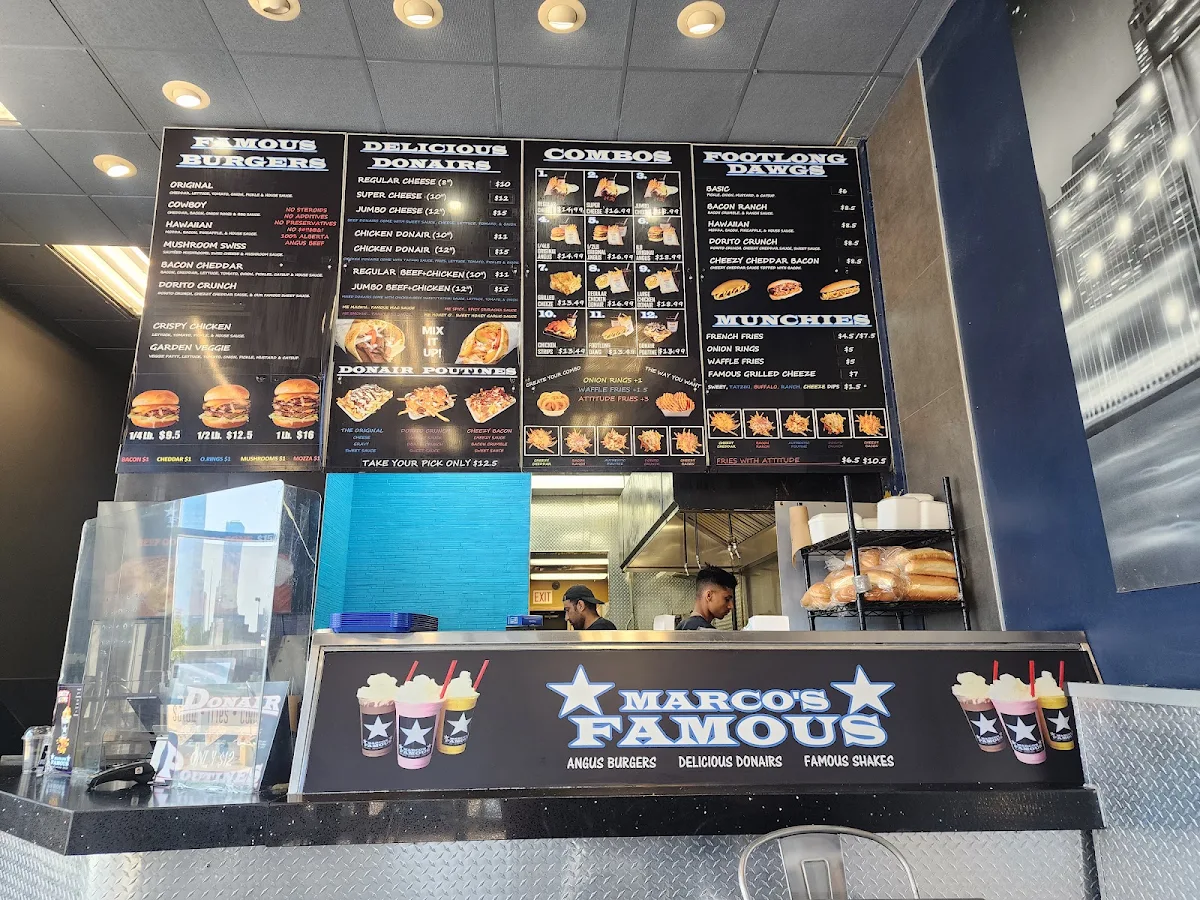 Menu, Marco’s Famous