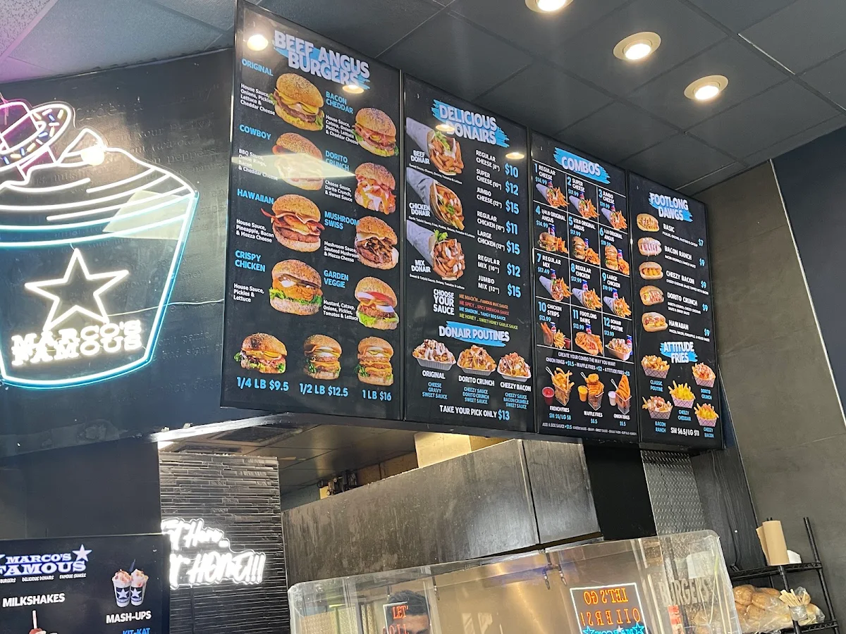Menu, Marco’s Famous
